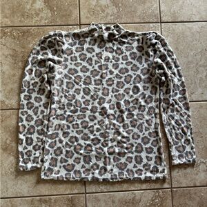 Leopard Print Turtle Neck Top